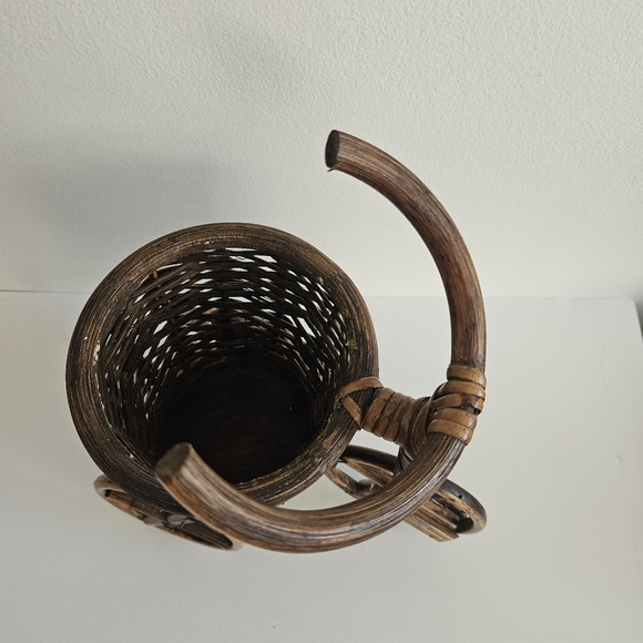 Vintage Bamboo & Wicker TRICYCLE Plant Stand Boho Decor Rattan Bike - Picture 4 of 8